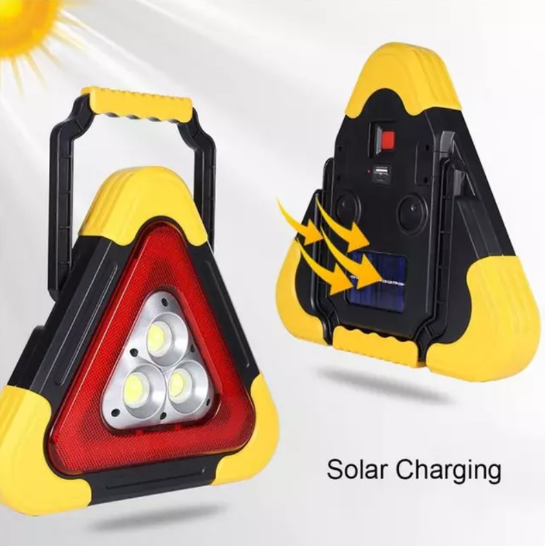 Triangulo De Emergencia Led Recargable Portatil Solar-2