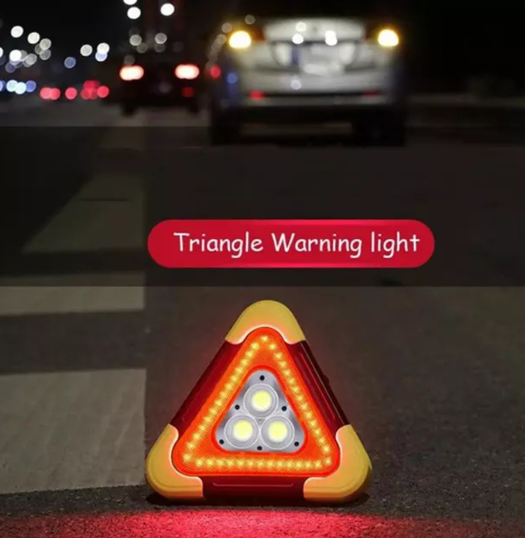 Triangulo De Emergencia Led Recargable Portatil Solar-3