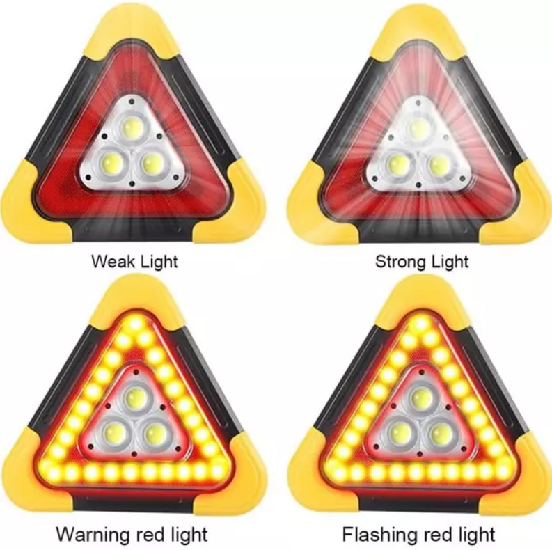 Triangulo De Emergencia Led Recargable Portatil Solar-4