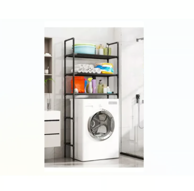 Mueble Organizador De Baño Lavadora Rack 3 Niveles Negro-2