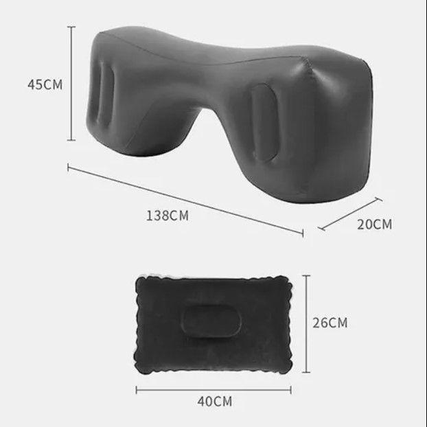 Colchon Inflable Para Autos 2 Almohadas Compresor Comodo Color Gris-5