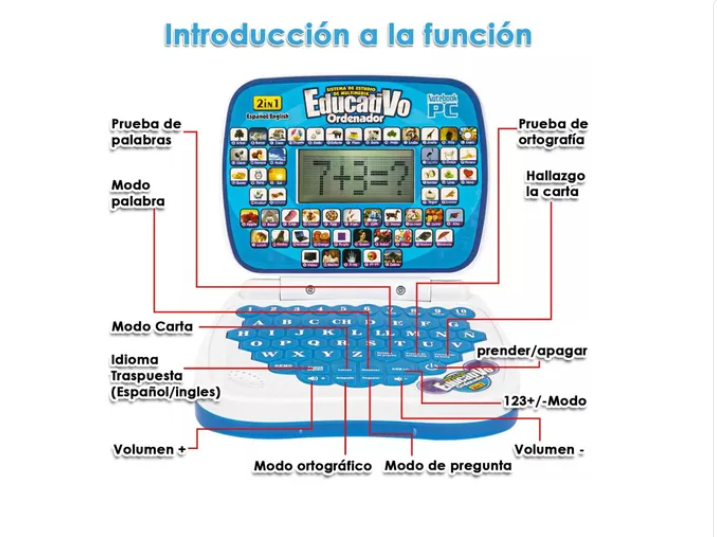 Computadora de Aprendizaje Ingles y Español rosada-2