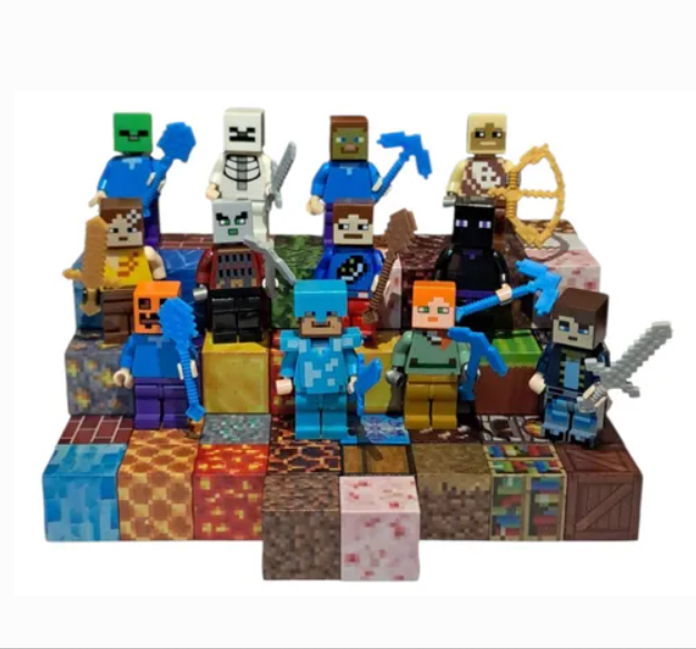 Bloques Magnéticos minecraft  100 pzas + 3 Figuras al Azar-2