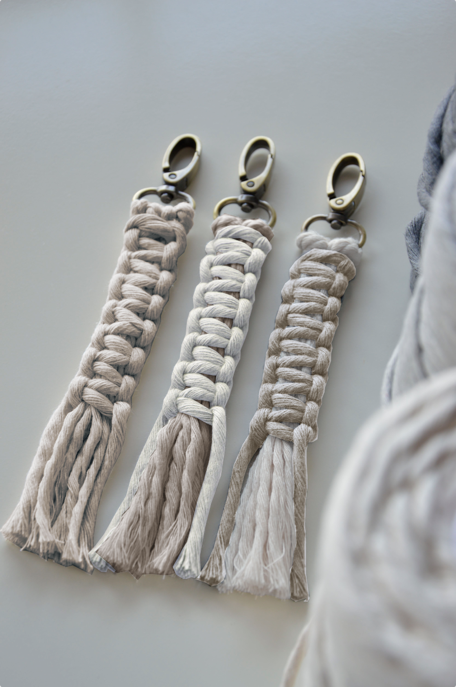 Pack de 3 llaveros Maeli beige 06-0