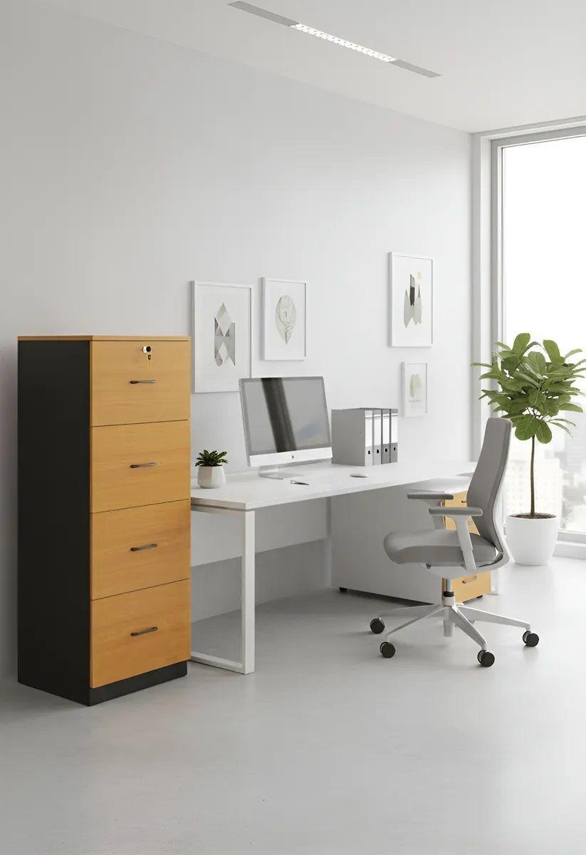 Mueble Archivador Kardex Oficina 4 Cajones Melamina Peral-1