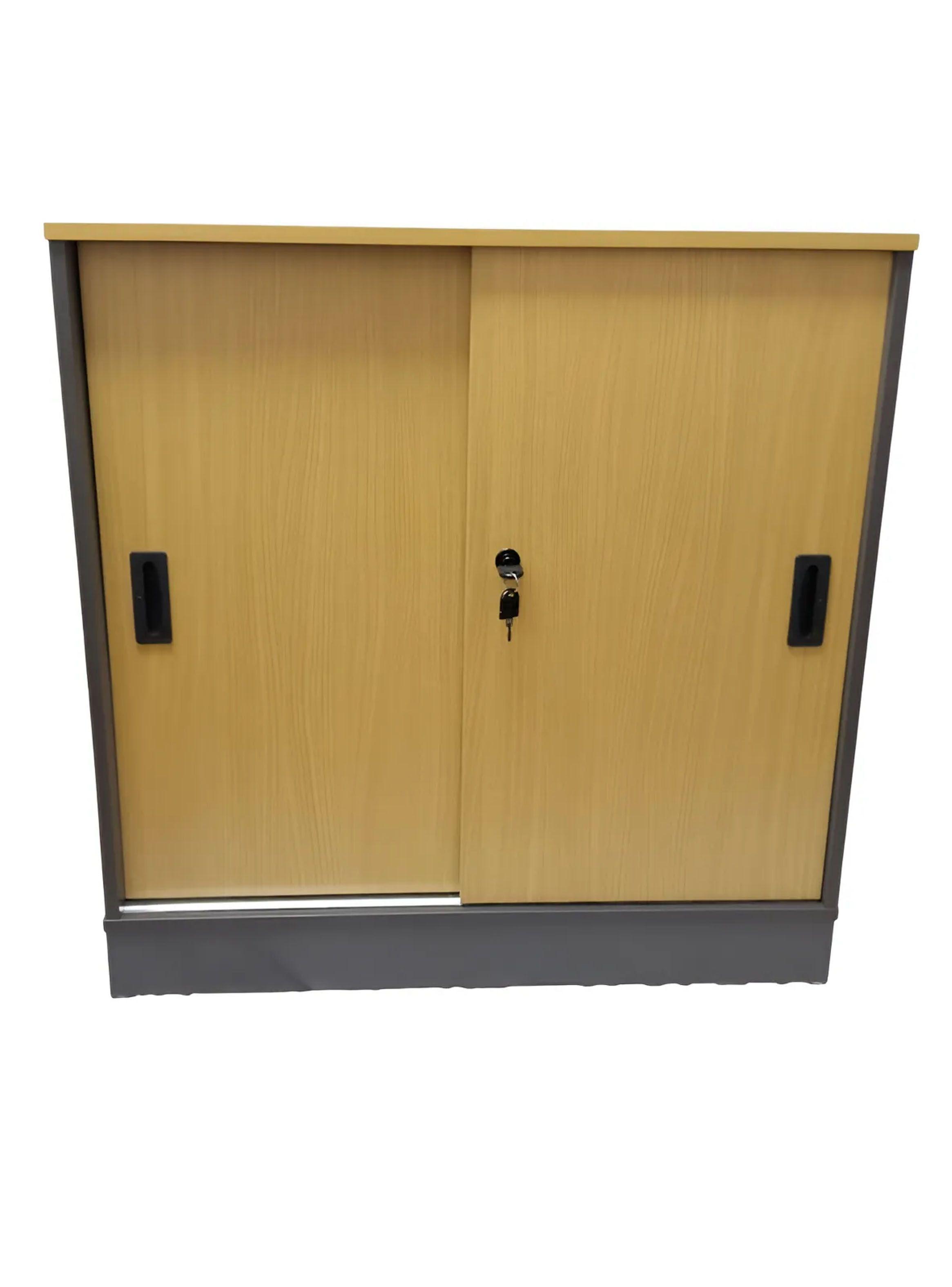 Gabinete Bajo Oficina Torino Puertas Correderas 80x40x80 Cm-2