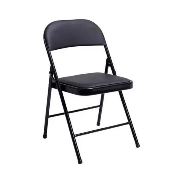 Silla Plegable Reforzada CX-801 Negra Acolchada Metálica-0