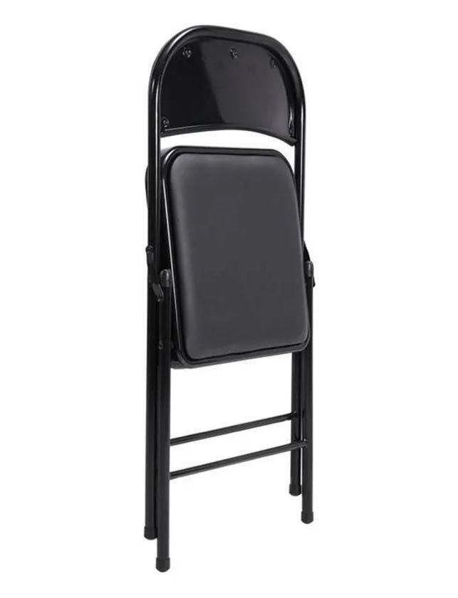 Silla Plegable Reforzada CX-801 Negra Acolchada Metálica-1