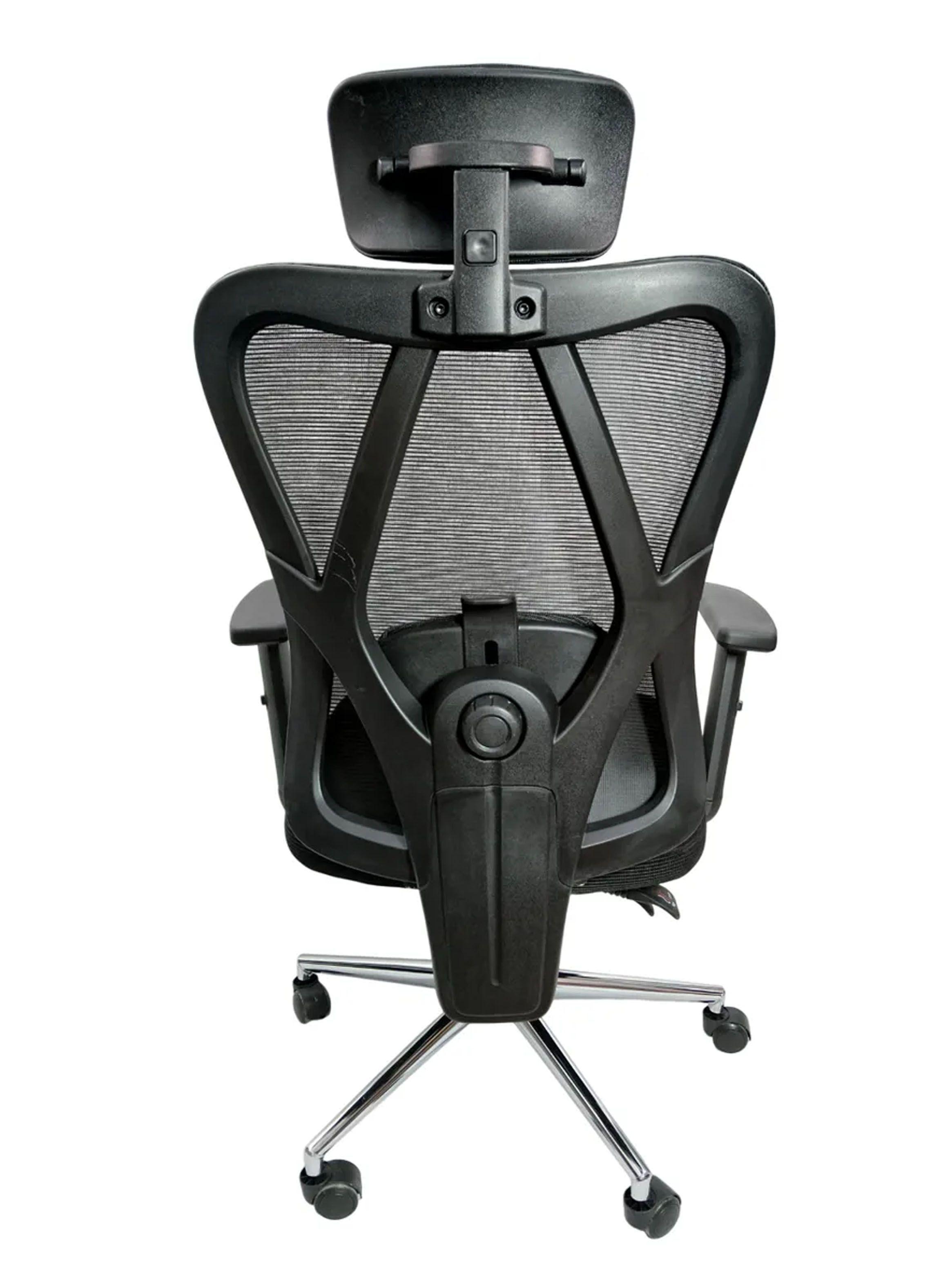 Silla Génova Cromada De Oficina Ergonómica Reclinable Con Apoyabrazos-2