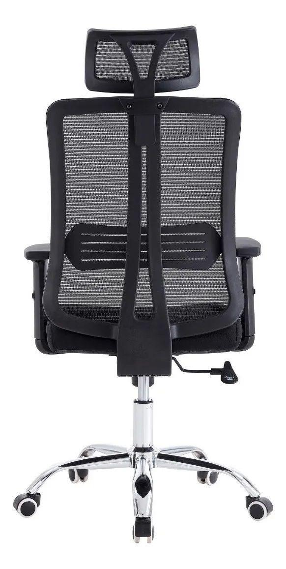 Silla Ergonómica Sicilia Cx-807 Reclinable Apoyacabeza Negro Malla-3