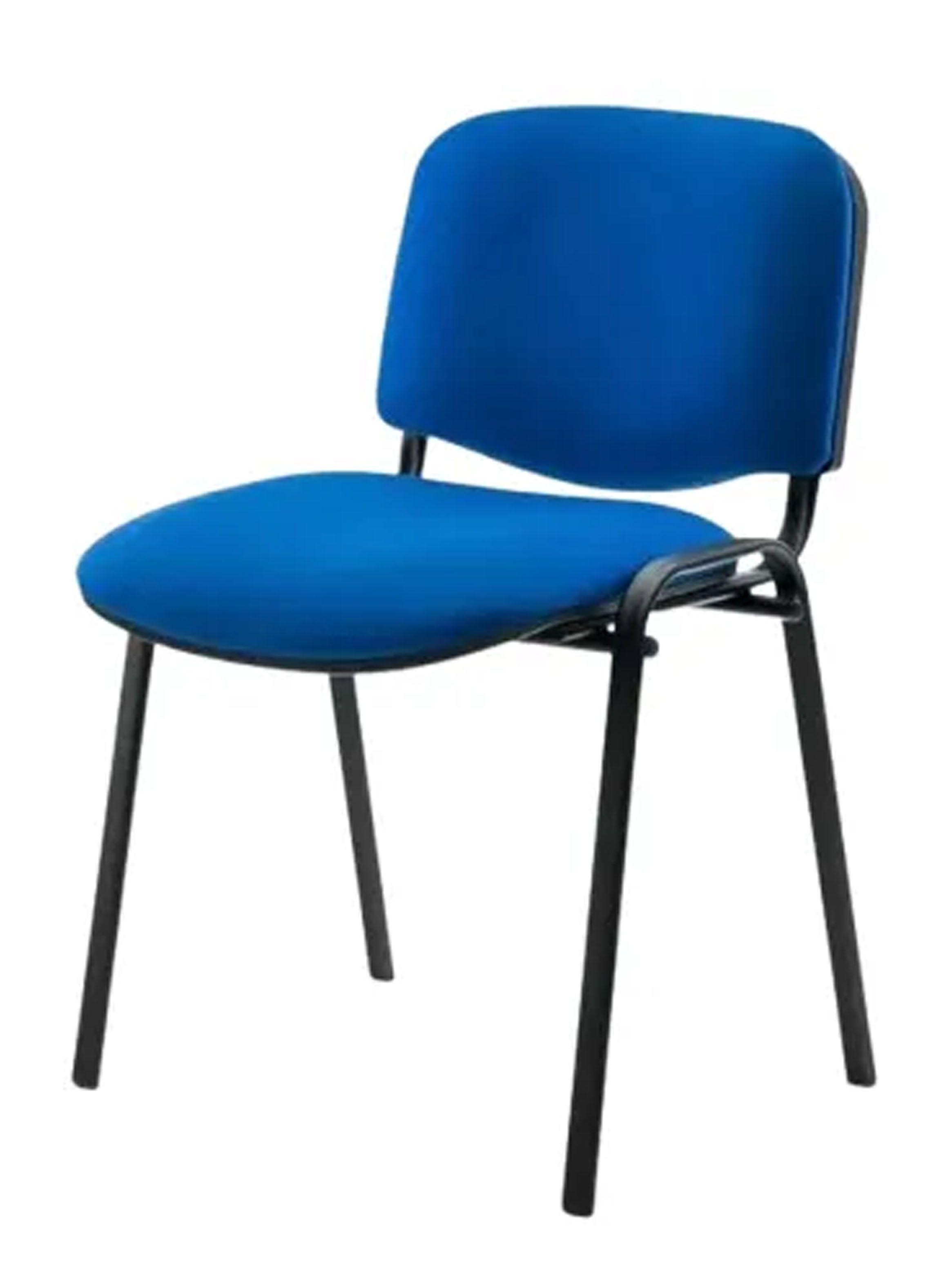 Silla De Visita Fija Tapizada Azul Oficina Sala Cx-802-2-2