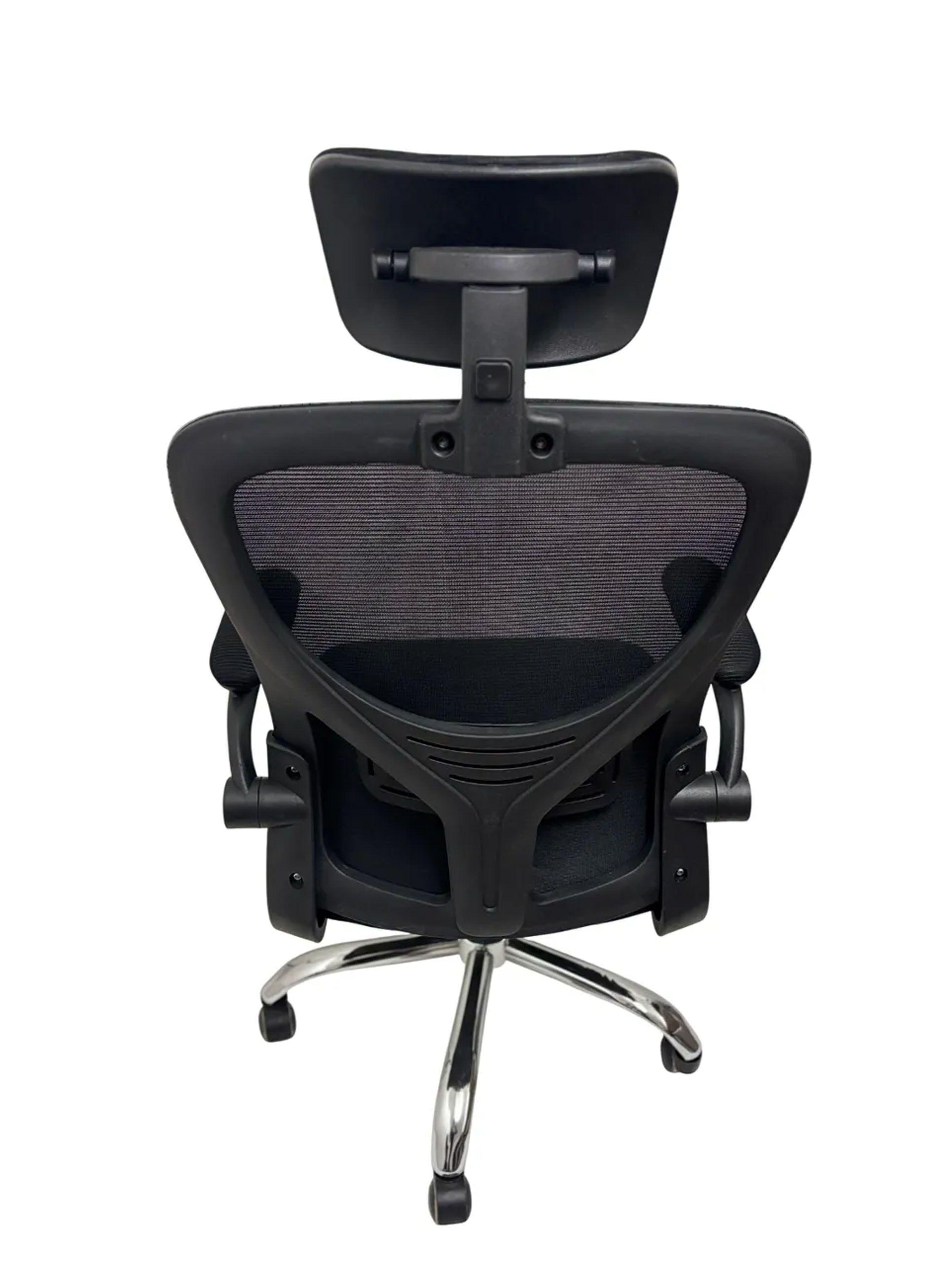 Silla De Oficina Ergonómica Napoli Cx-757 Negra Apoyacabezas Negro Malla-3