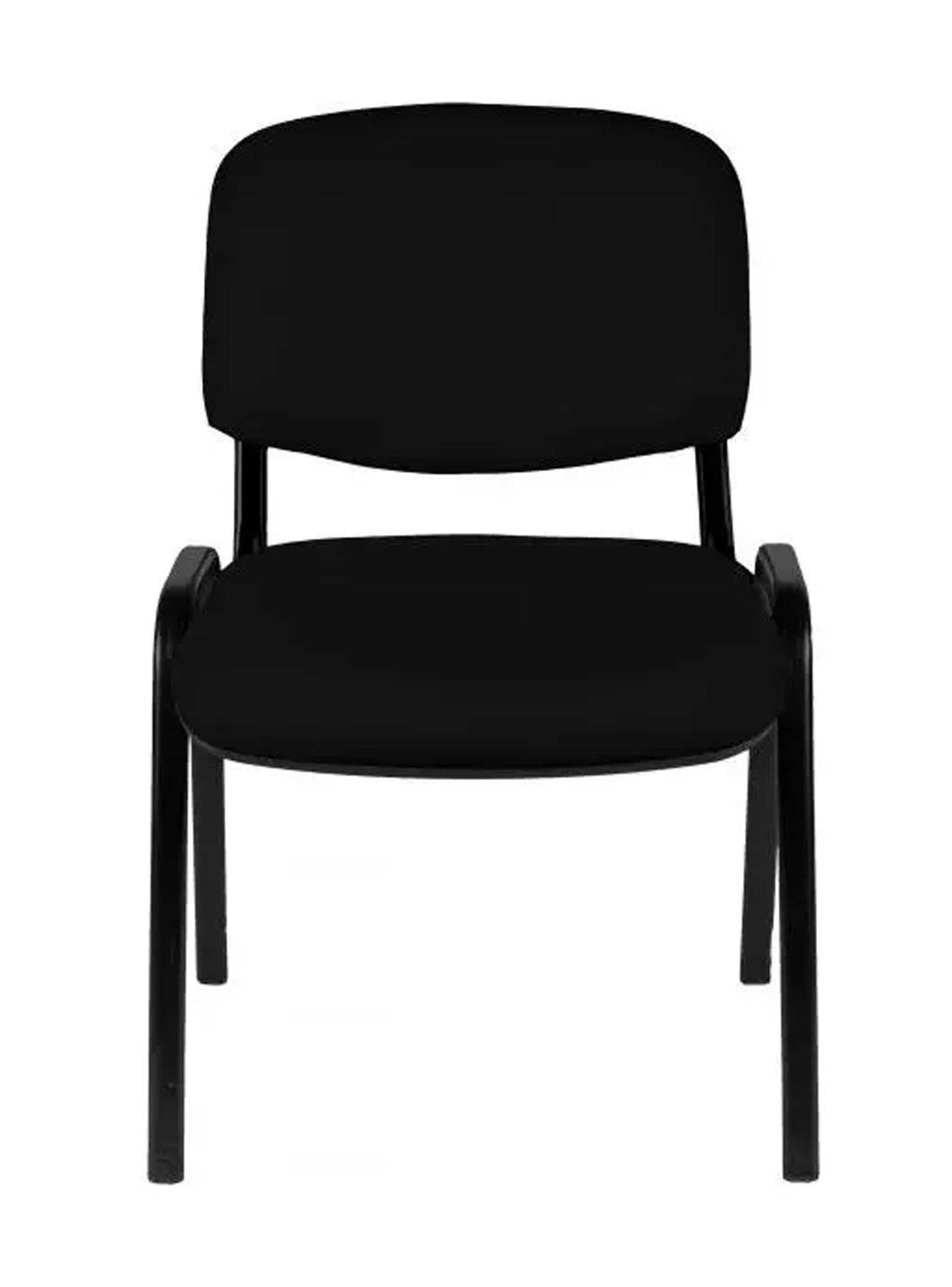 Silla De Visita Fija Tapizada Negra Oficina Sala Cx-802-3