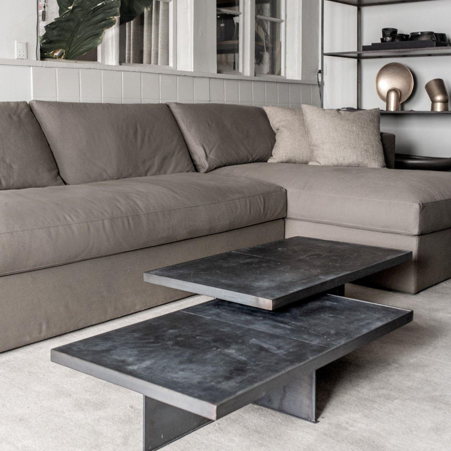Mesa centro rectangular Black Leather -2