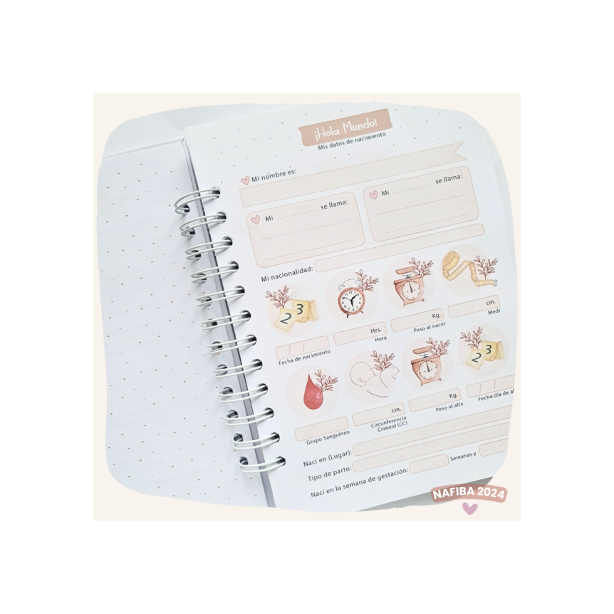 Libreta Pediátrica Rosa Pajaritos-2