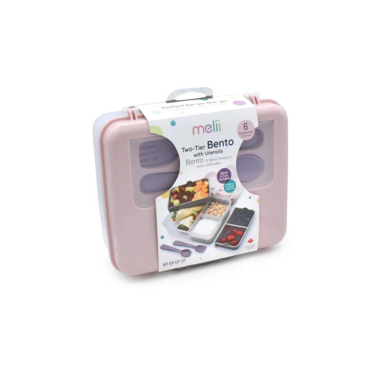 Lonchera Bento Box Con Cubiertos Melii - Rosa-0