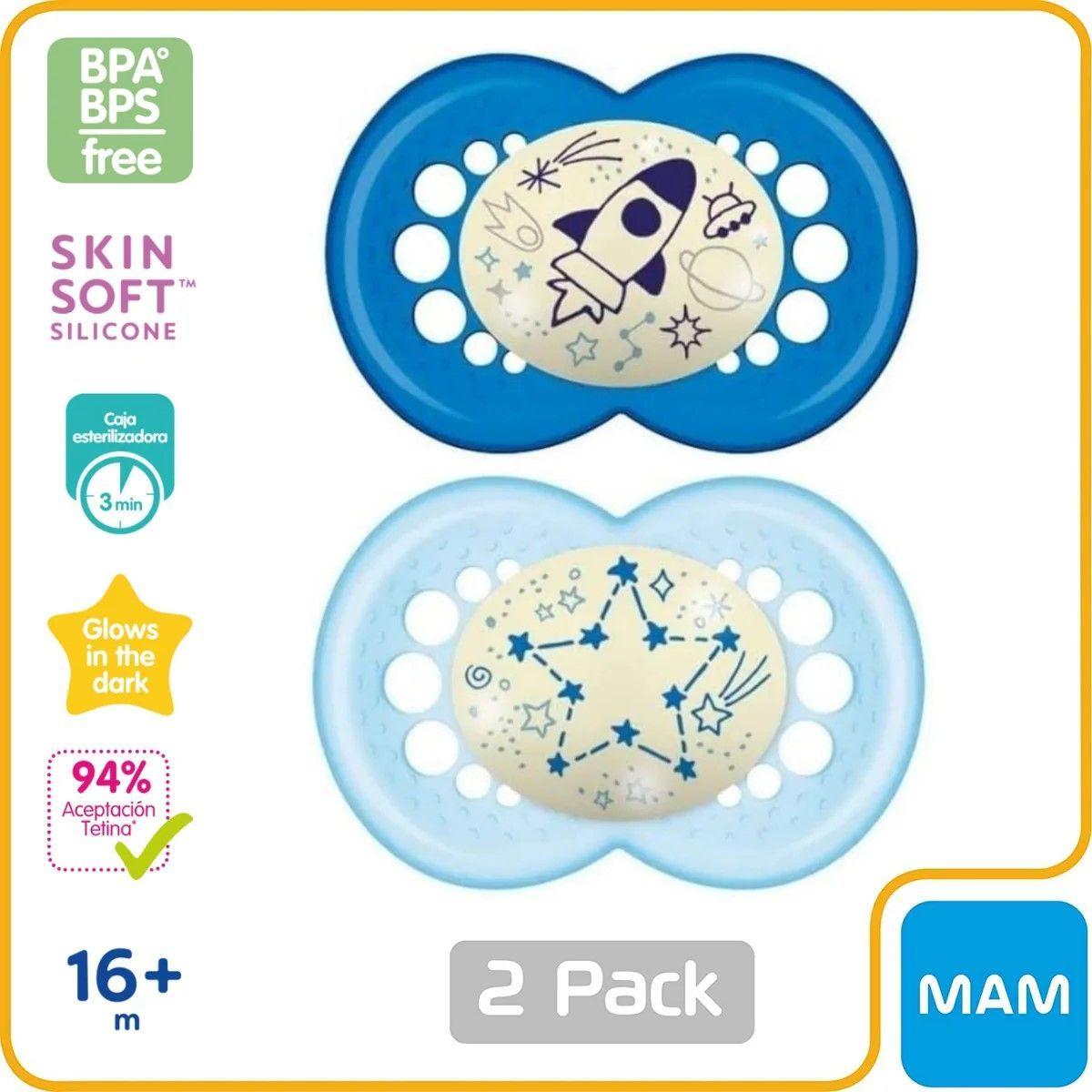 Pack Chupete Silicona Nocturno 16 Meses Mam-4