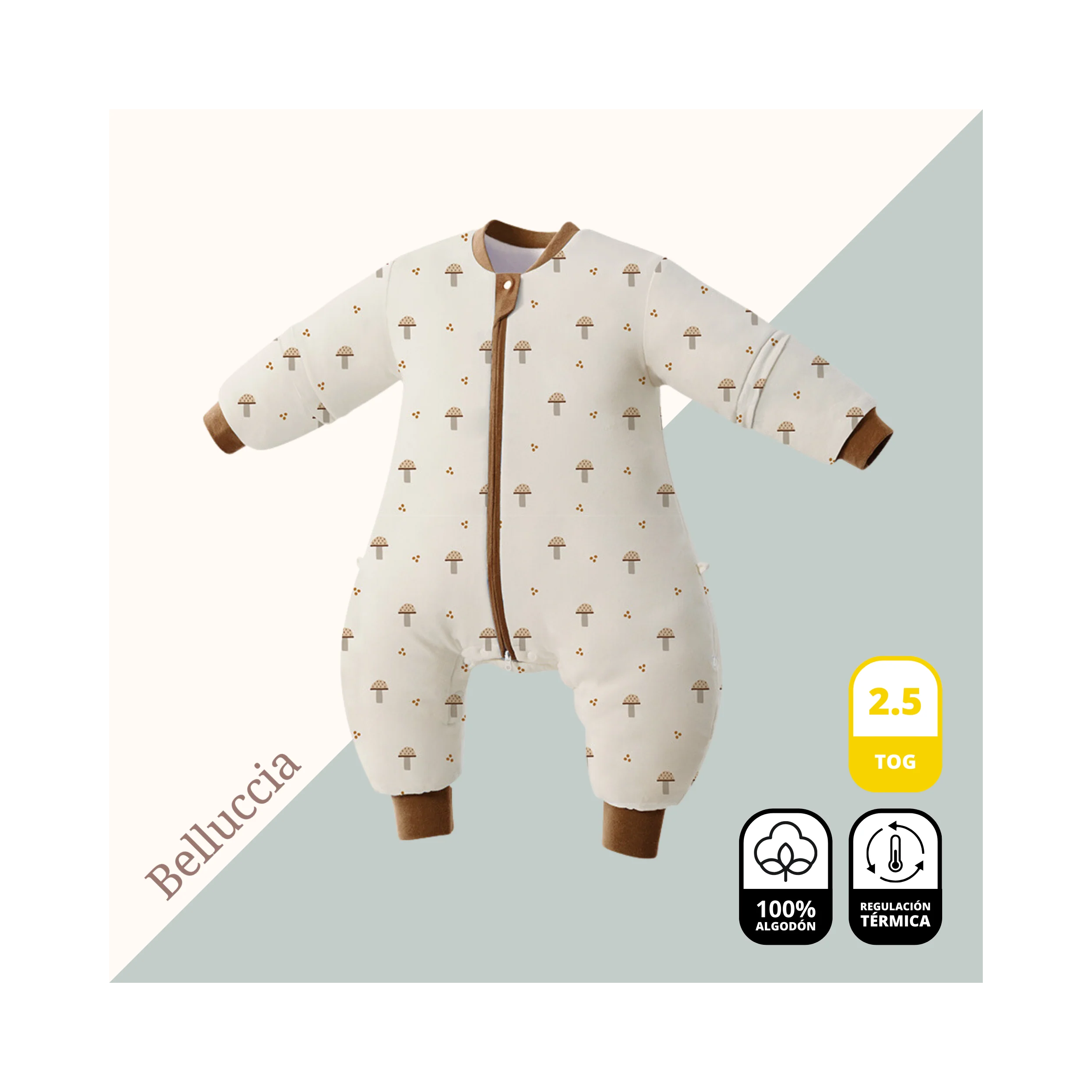 Saquito Para Dormir Enterito Tog 2.5 Honguitos Talla M-0