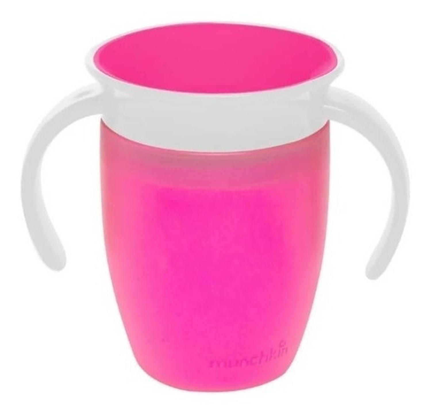 Vaso Antiderrame 360° Con Asas 207 Ml Munchkin rosa-0