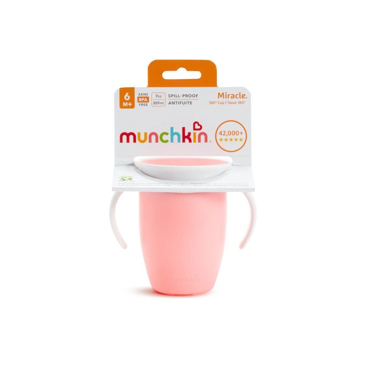 Vaso Antiderrame 360° Con Asas 207 Ml Munchkin rosa-1