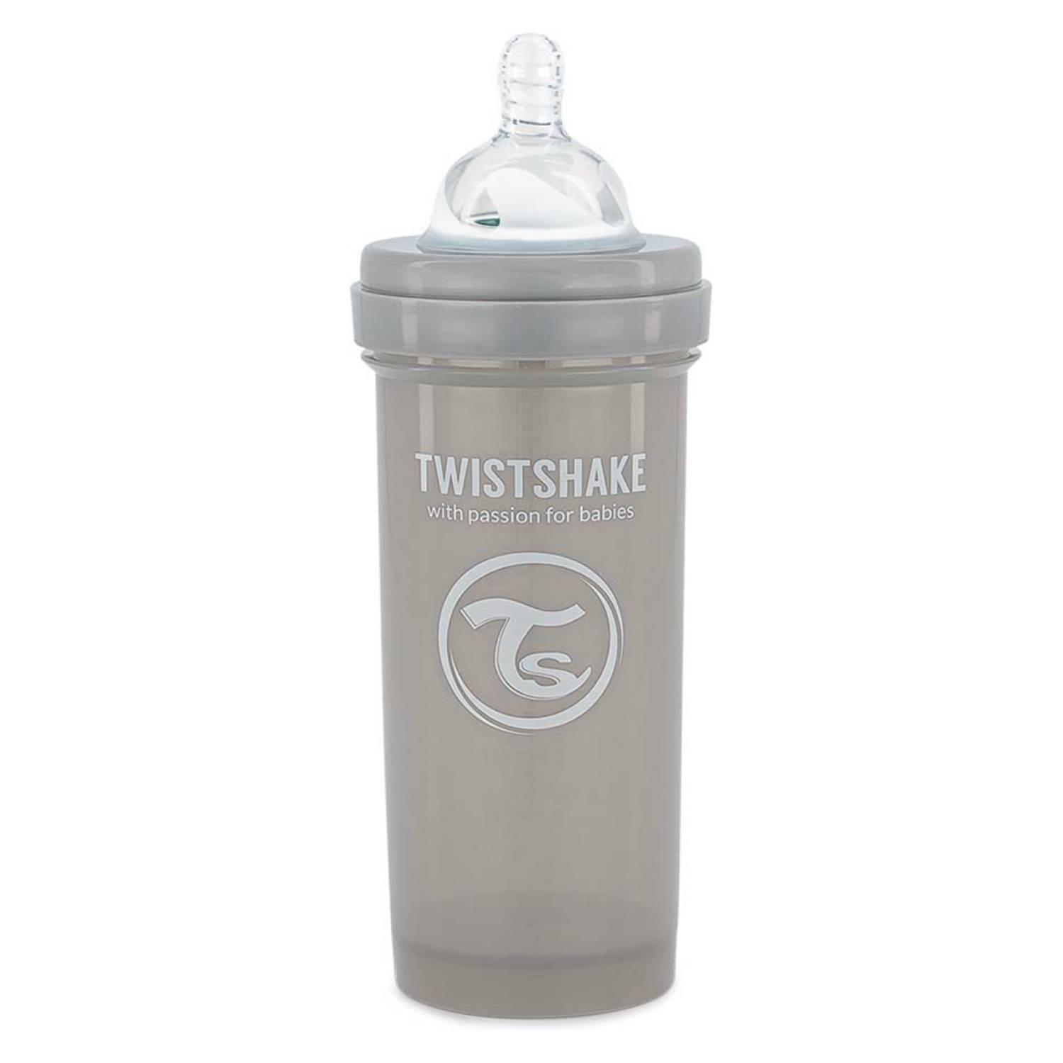 Mamadera Anti -Cólicos Twistshake 330 ml gris-1