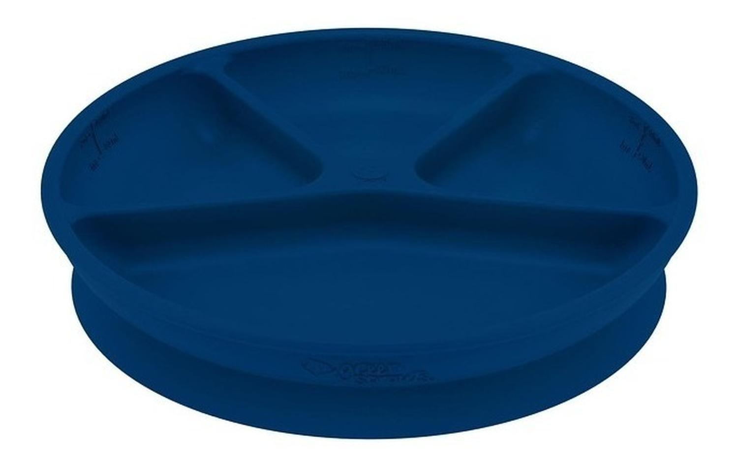 Plato De Silicona Con Divisiones Y Ventosa Green Sprouts azul oscuro-0