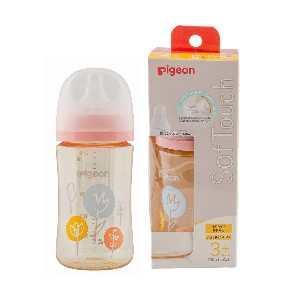 Mamadera Softouch Pigeon PPSU 240 ml Flower-0
