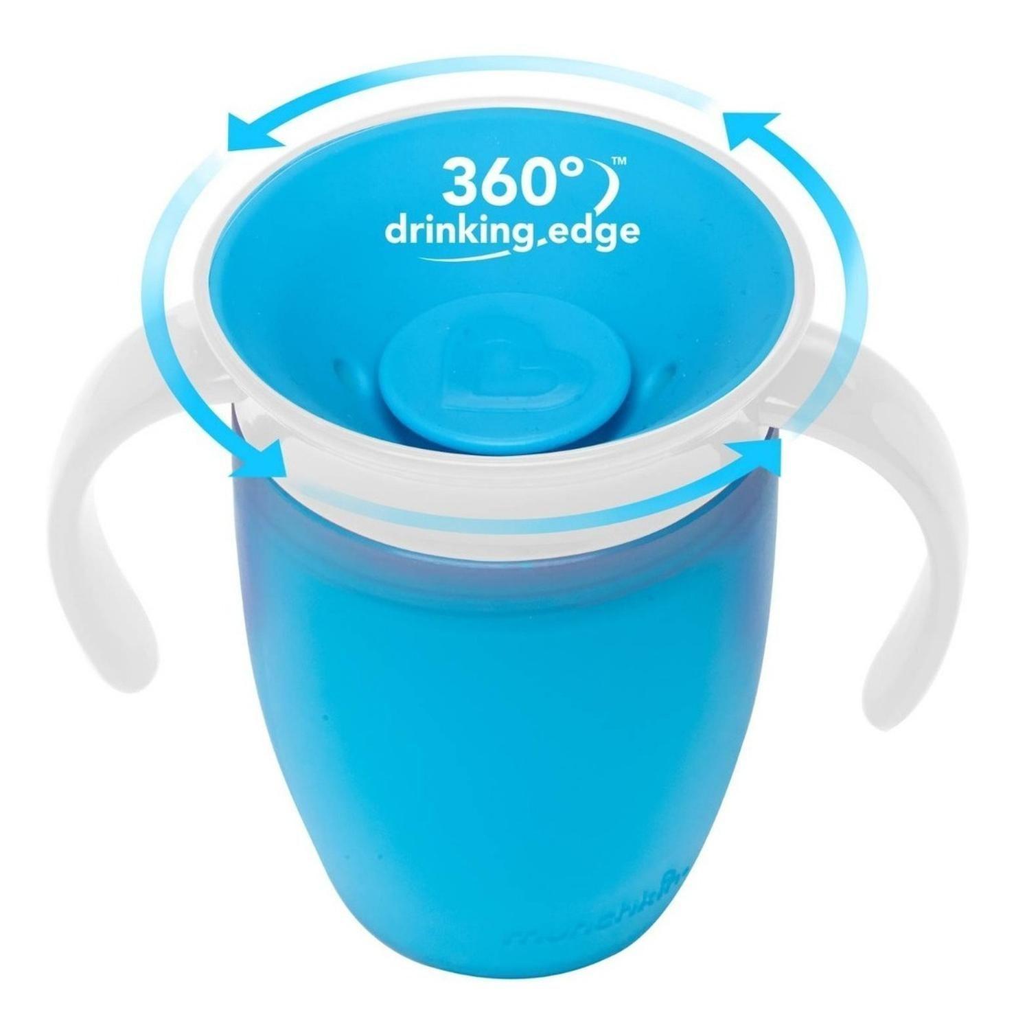 Vaso Antiderrame 360° Con Asas 207 Ml Munchkin azul-2