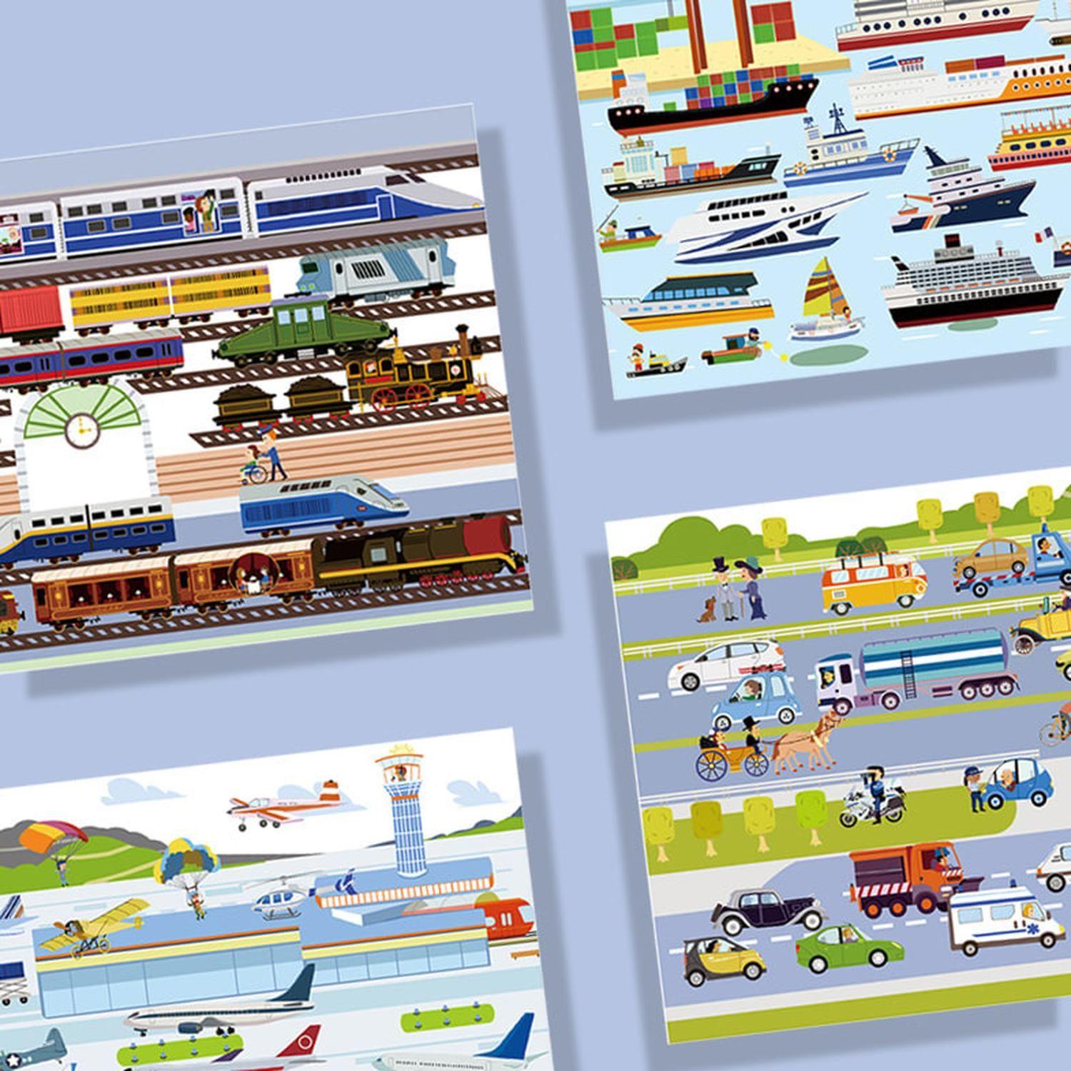 Stickers Reutilizables Medios De Transporte-2