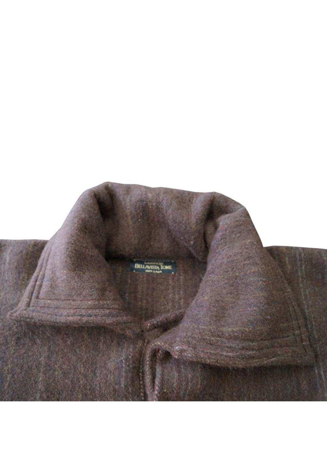 Poncho Lana Alpaca Unisex - Largo - Café-2