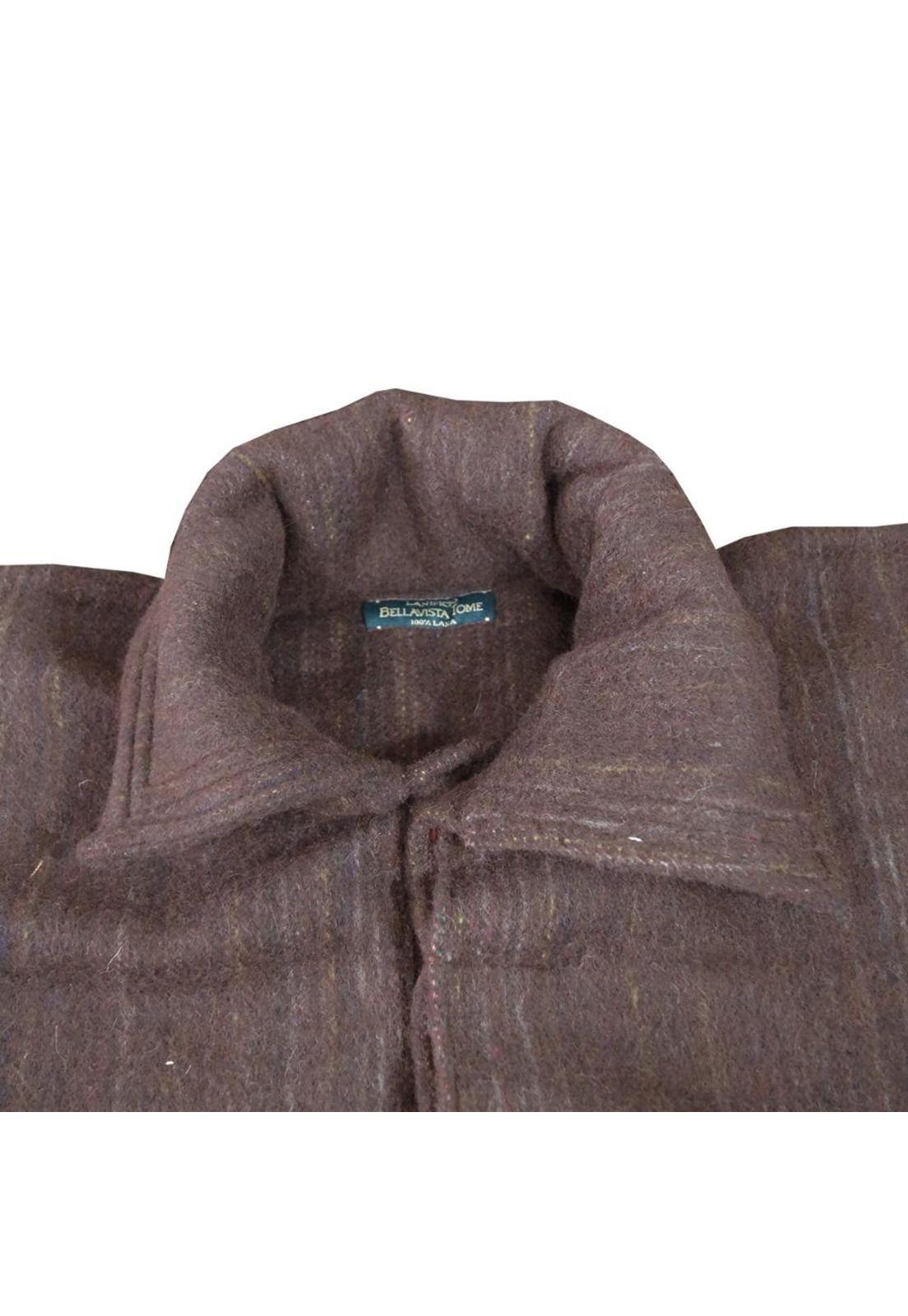 Poncho Lana Alpaca Unisex - Largo - Café-3