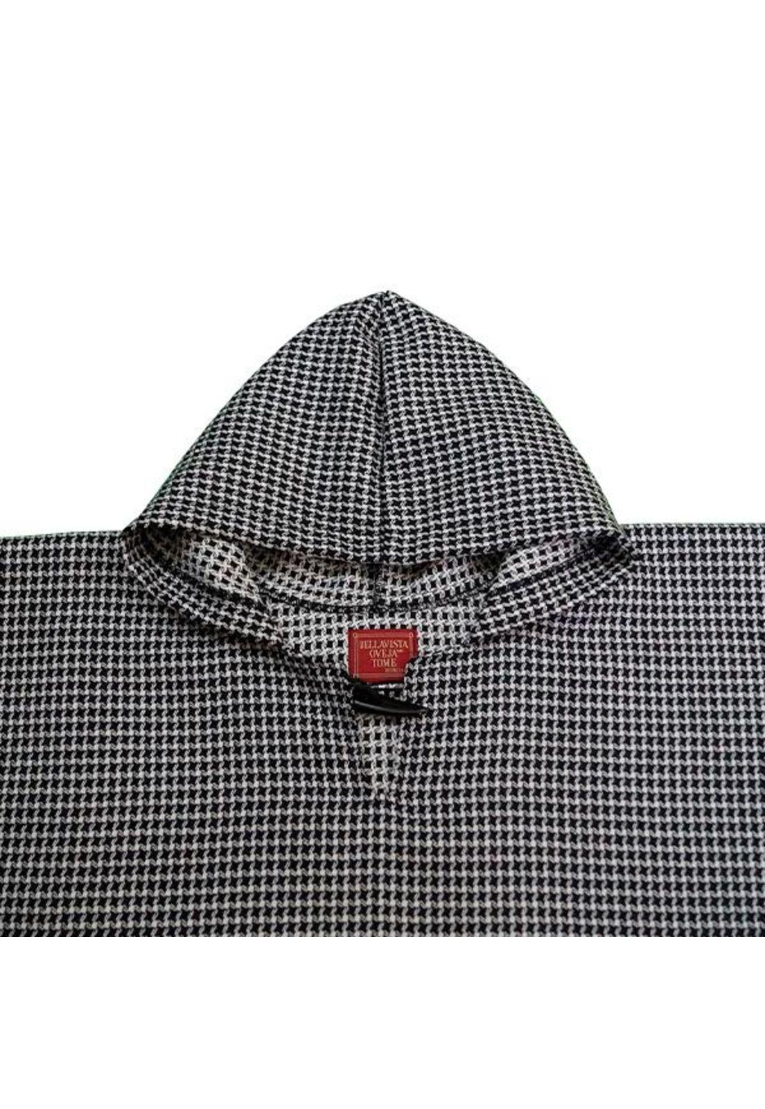 Poncho Capucha 100% Lana - Largo - Negro-3