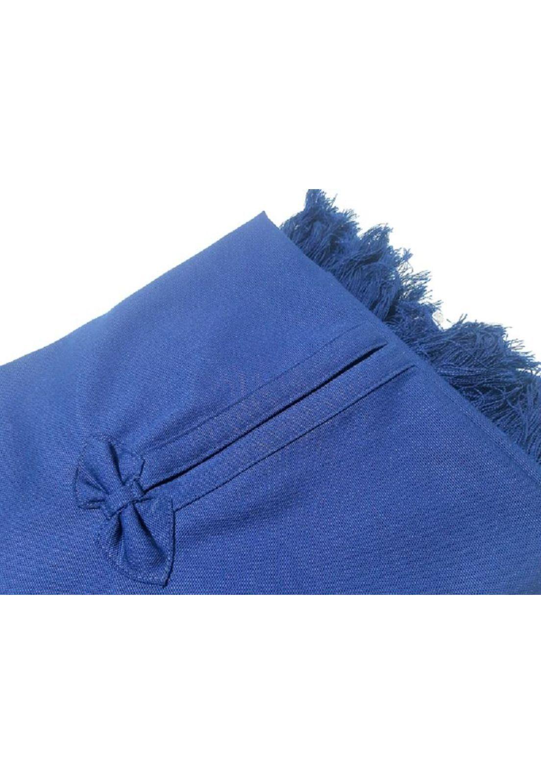 Manta Fina Unisex Lana Poliéster - Largo - Azul Electrico-3
