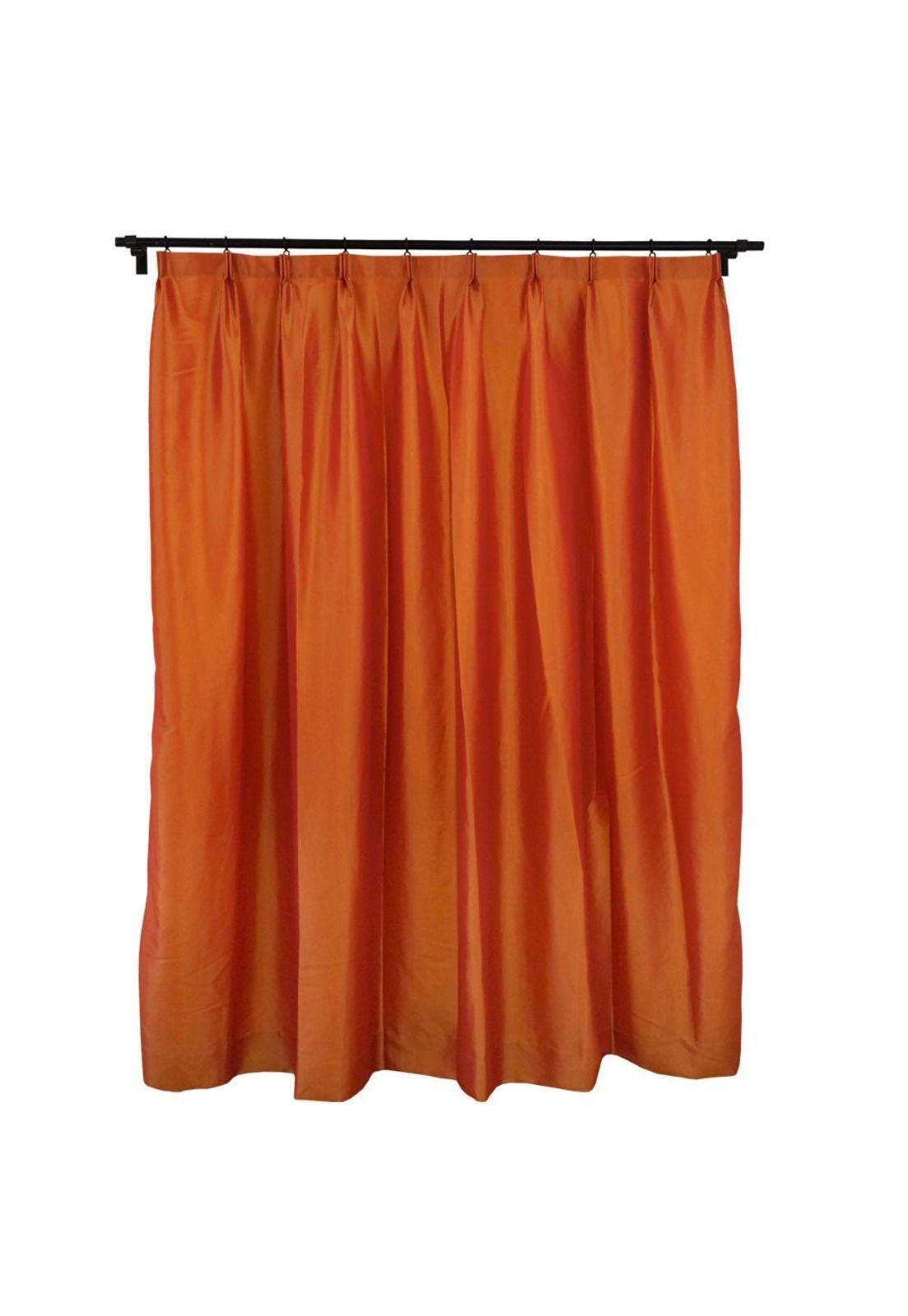 Cortina Silky Pinzas 160x230 cm - Naranja-0