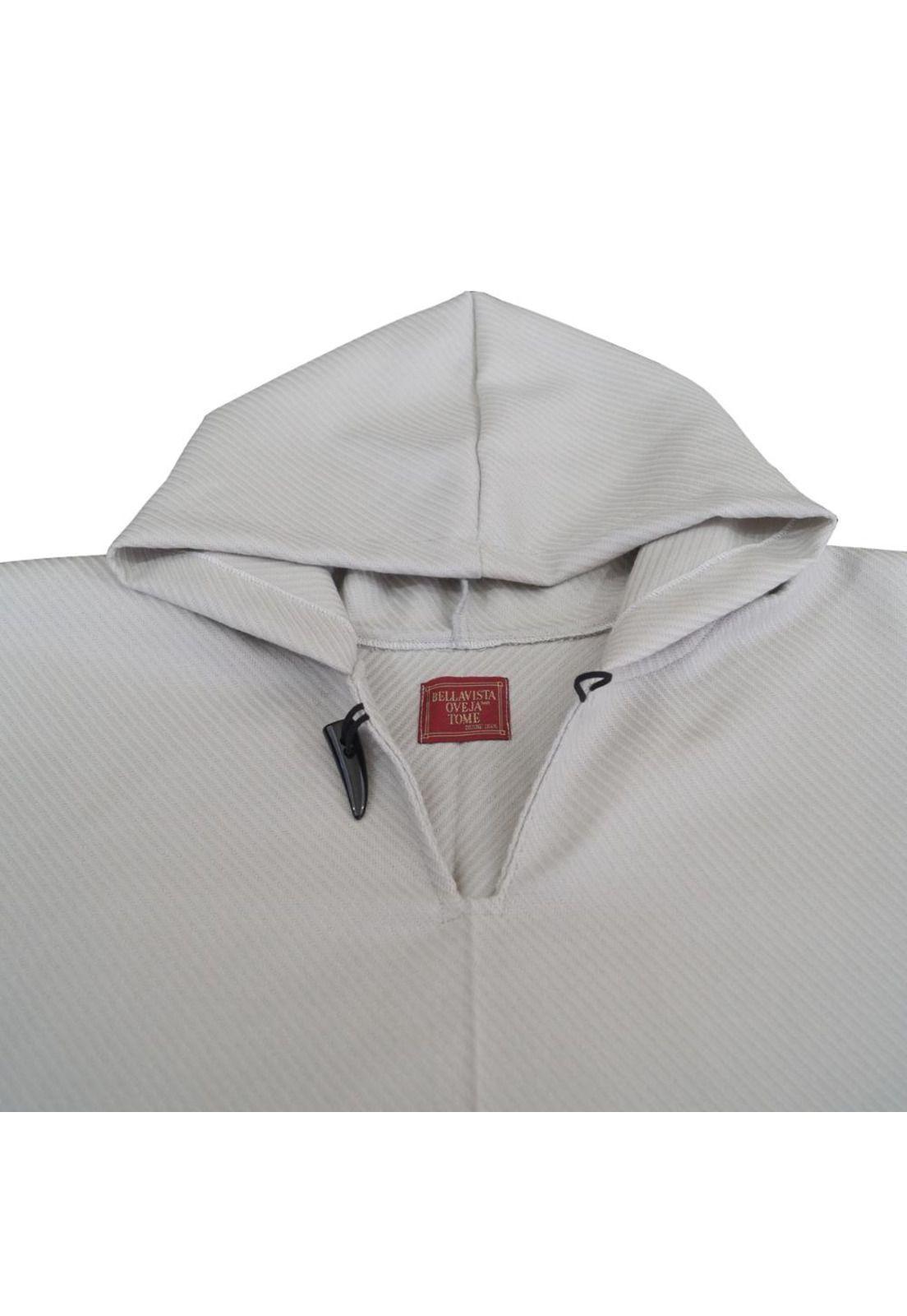 Poncho Capucha 100% Lana - Largo - Crema-3