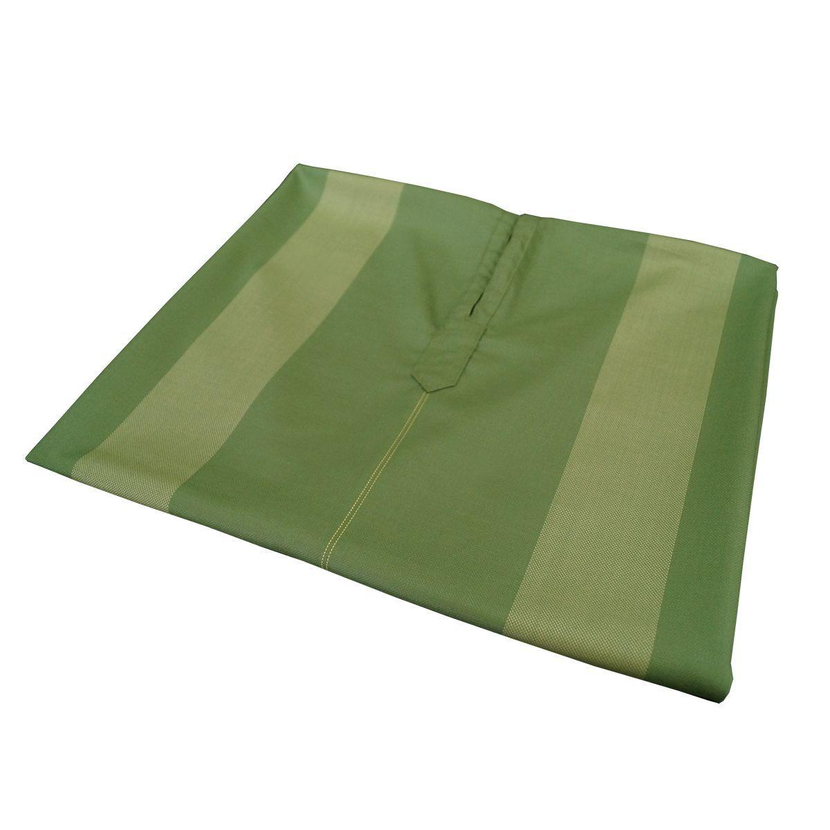 Poncho Listado Unisex 100% Lana - Largo - Verde-2