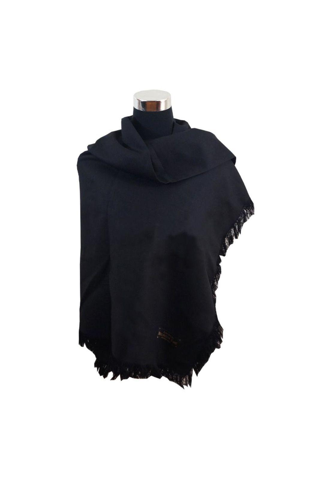 Puntilla 100% Lana - Unisex - 150X150 cm - Negro-2