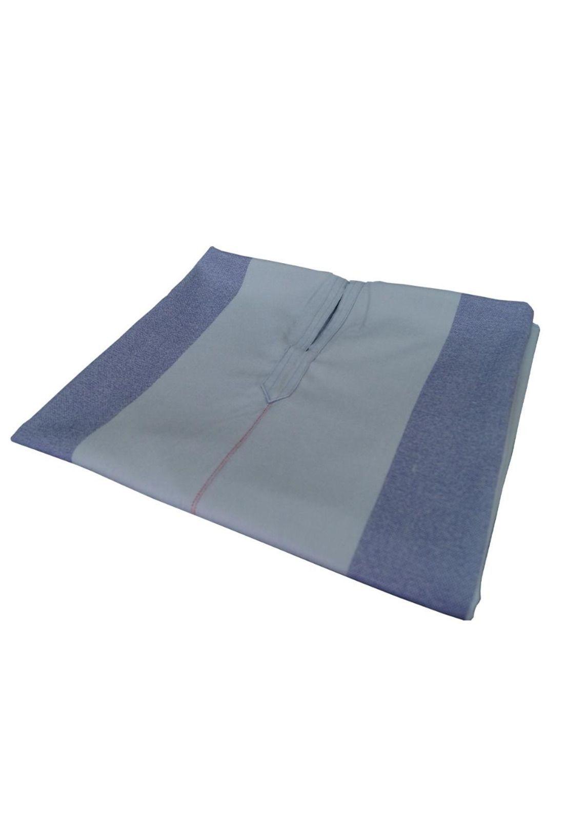 Poncho Listado Unisex 100% Lana - Largo - Gris Claro-2