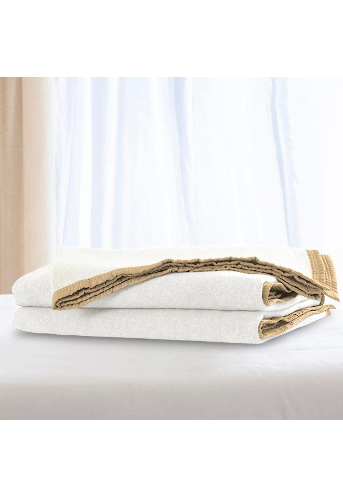 Frazada Lana BICOLOR Cuna - Vicuña Blanco-2