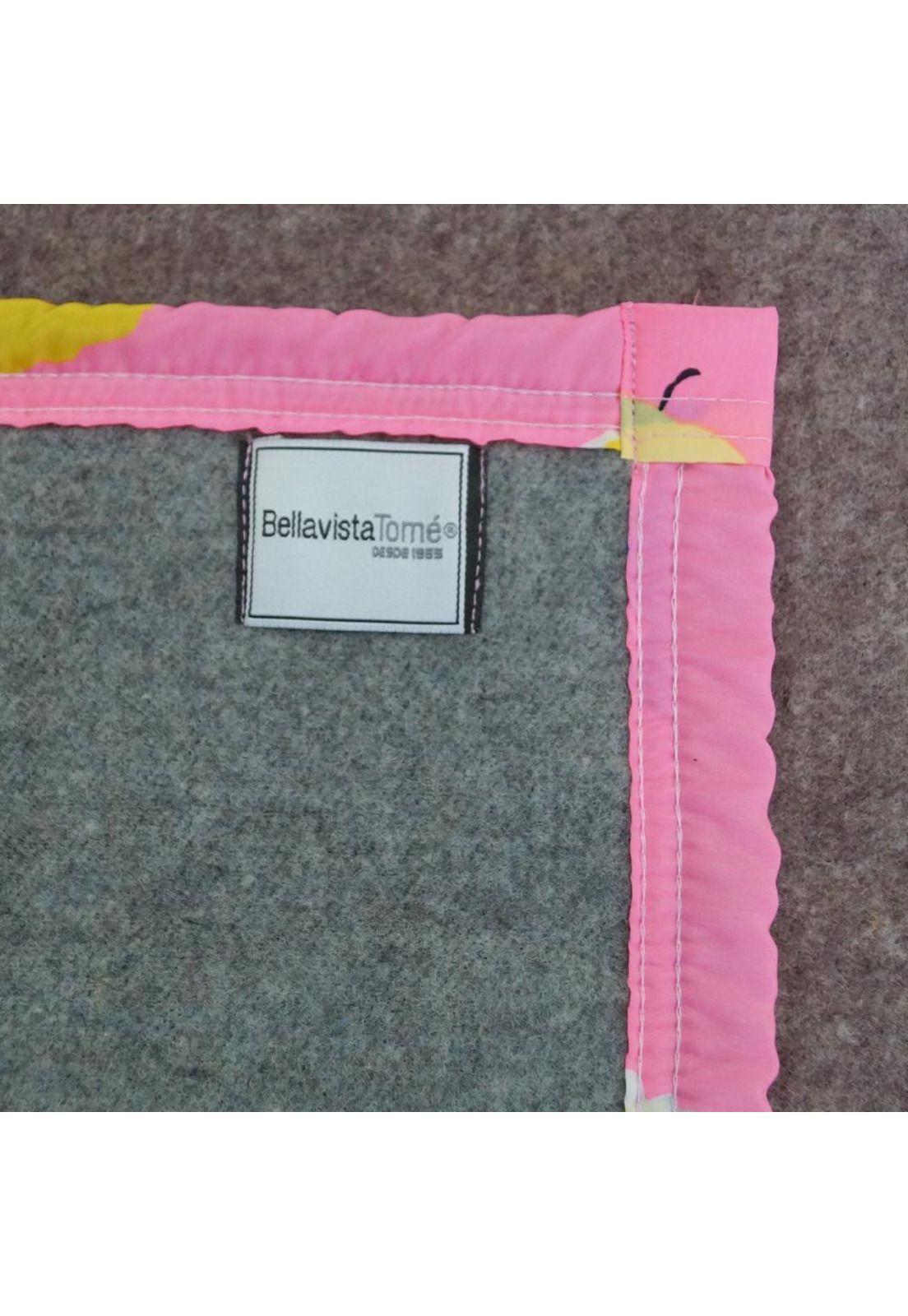 Frazada 100% Lana Doble Faz Cuna - Rosa Gris-2