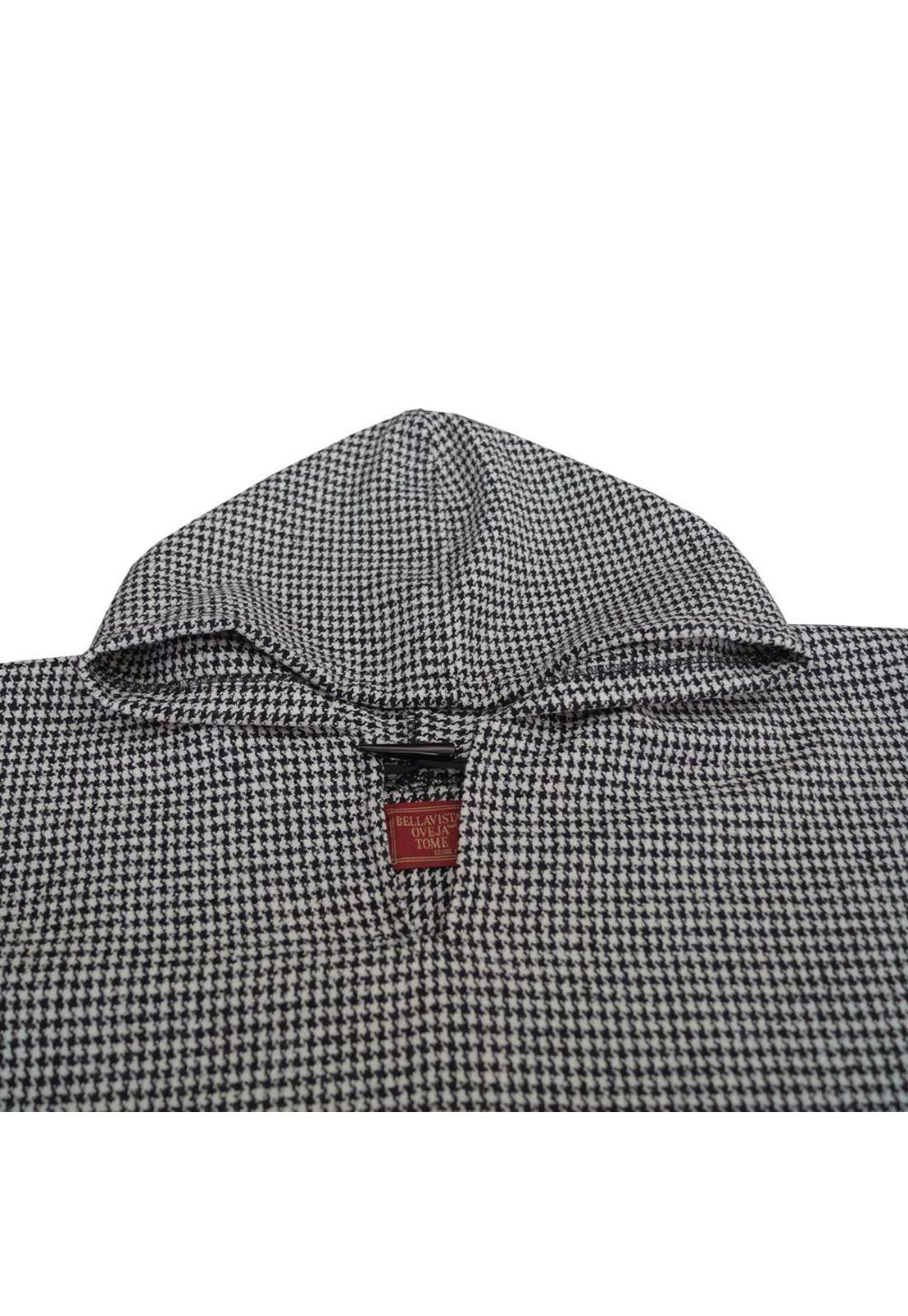 Poncho Fino Capucha Lana 100% - Largo - Marengo-3