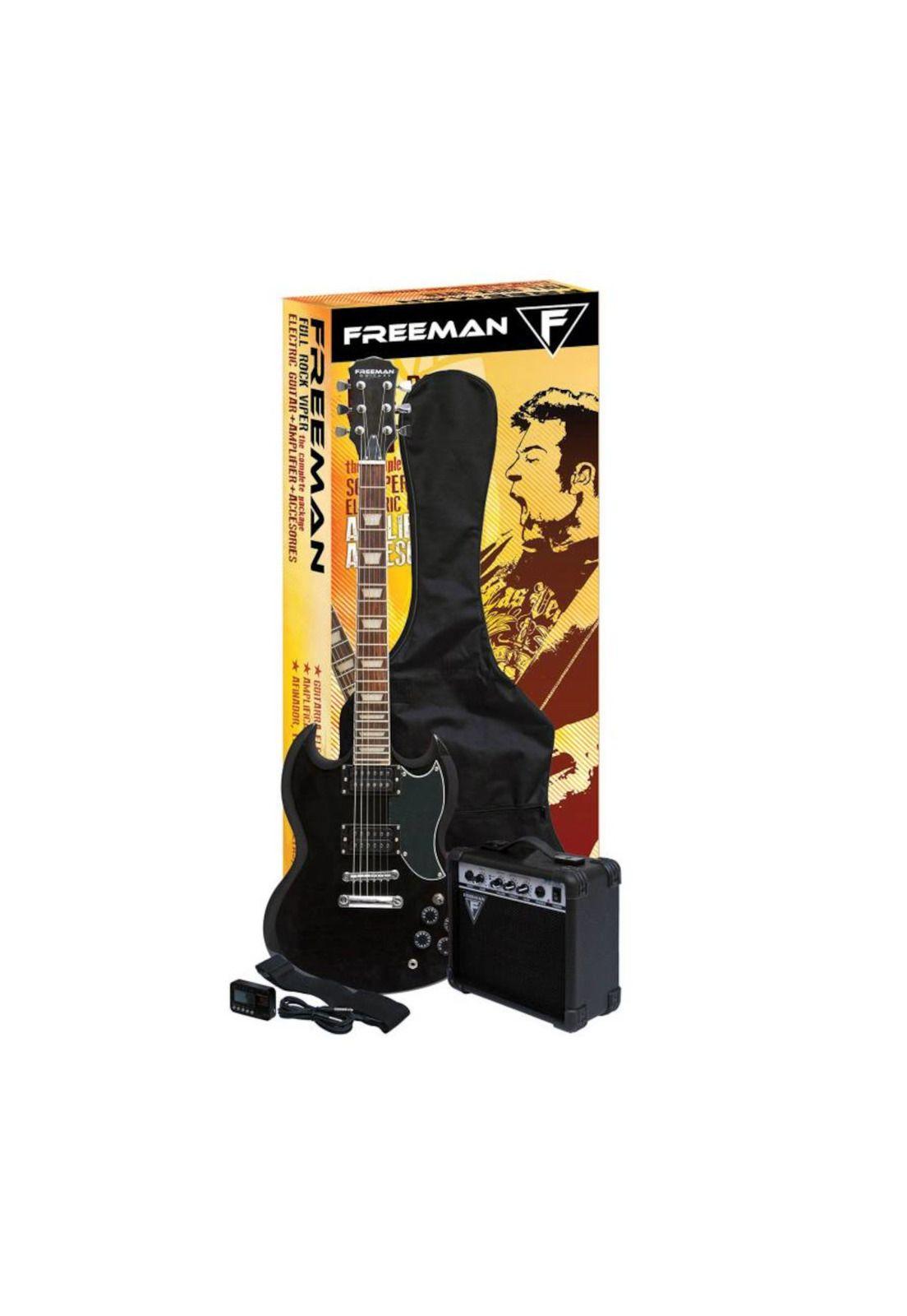 Pack de Guitarra Electrica Freeman Full Rock Viper BK-0