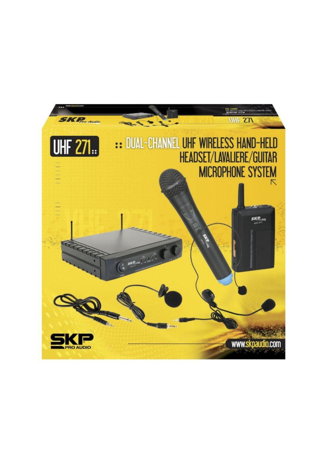 Microfono de Solapa + Cintillo + Mano SKP UHF-271-1