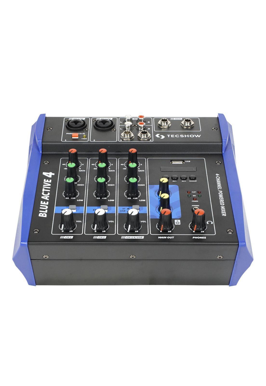 Mixer Potenciado Tecshow Blue Active 4-1