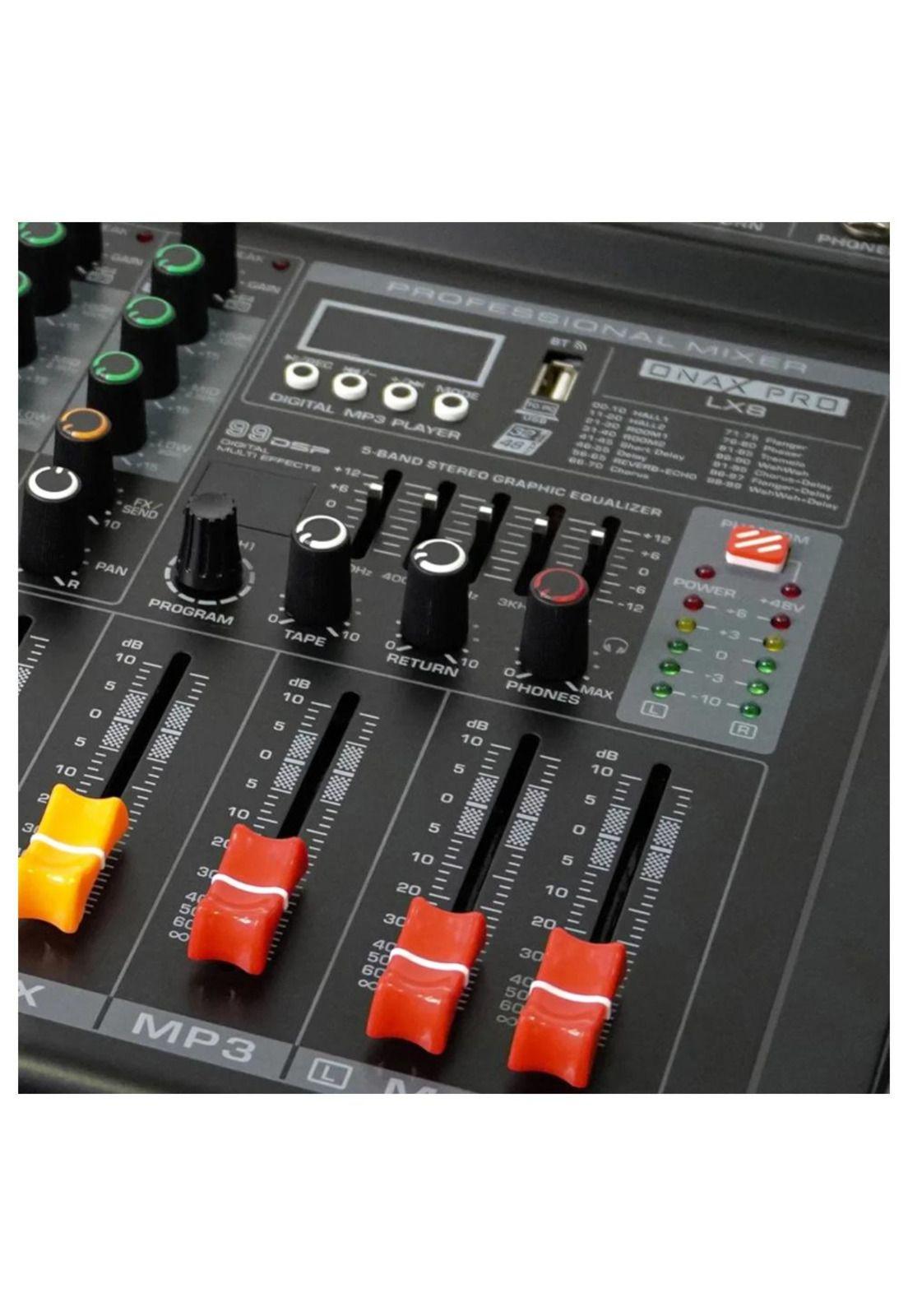 Mixer Potenciado 8 Canales Onax Pro LX8-2