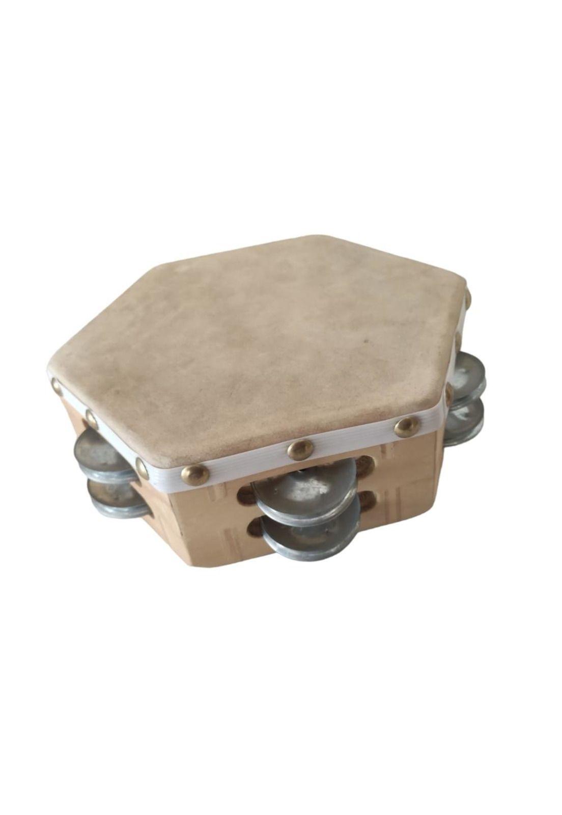 Pandero Cuequero Hexagonal 8" Castellon Blanco-0