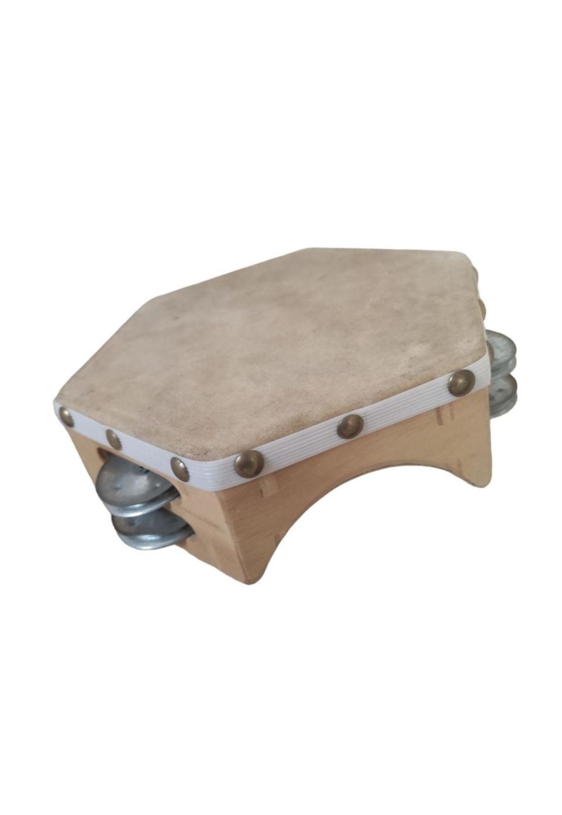 Pandero Cuequero Hexagonal 8" Castellon Blanco-1
