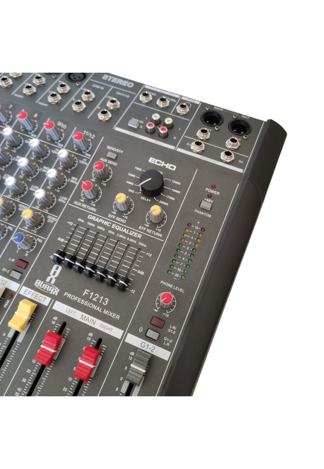 Mixer Amplificado 12 Canales Aurax F1213-1