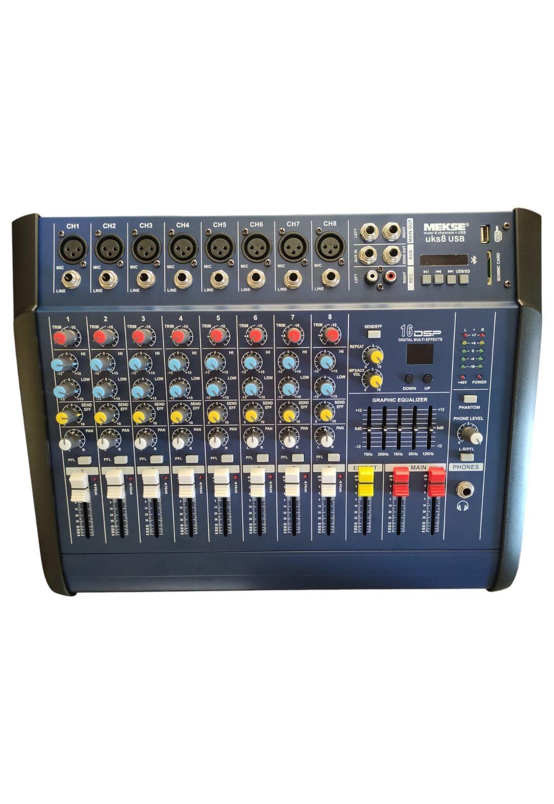 Mixer Amplificado 8 canales Mekse uks8 USB-0
