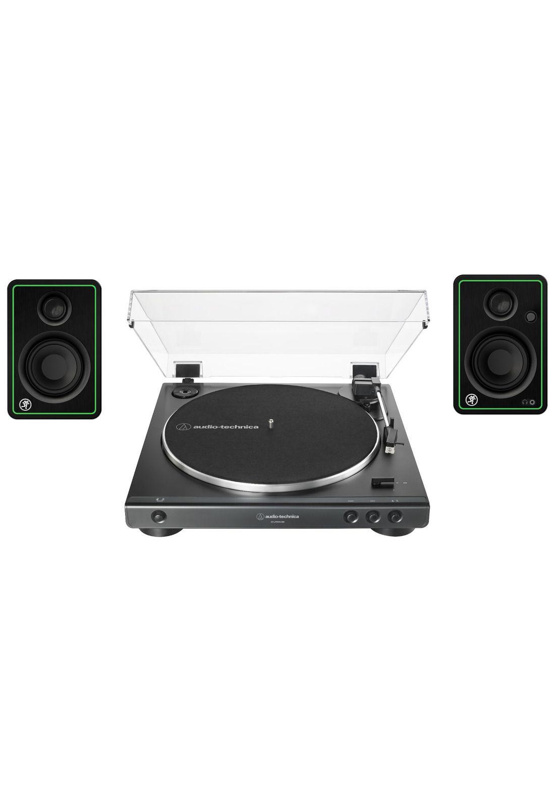 Pack Tornamesa Audiotechnica AT-LP60XUSB-BK + Monitores Estudio Mackie CR3-XBT-0